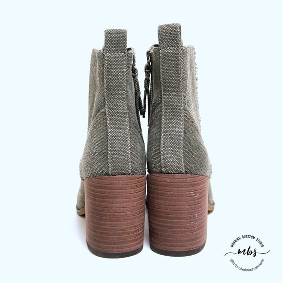 NWOT Splendid Leonardo Lace-Up Canvas Chunky Heeled Booties - Picture 3 of 12